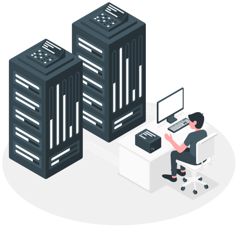 Illustration moderner Server für Webhosting in Österreich